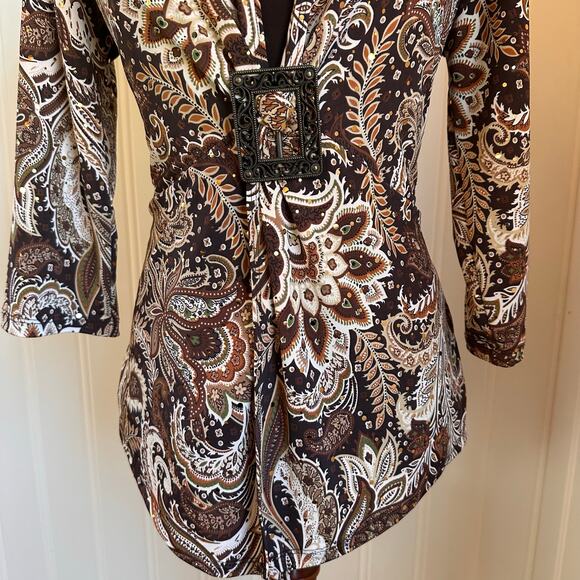 Vintage 90s/y2k Fairy Brown Top M - Picture 4 of 7